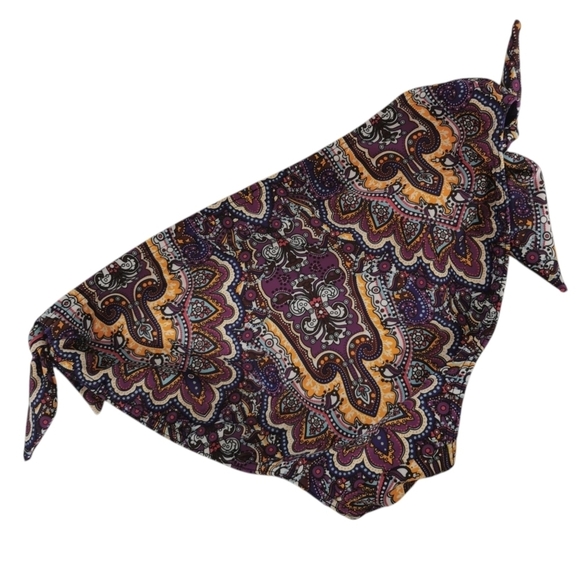 Prana Lahari Halter Top Bikini Set in Grey with Multicoloured Paisley - Sz S - Picture 3 of 8